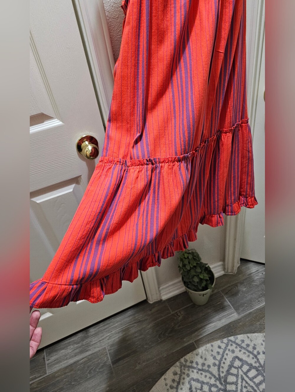 Universal Thread Bright Red-Orange and Purple Striped Summer Dress Size XL EUC - Picture 5 of 10